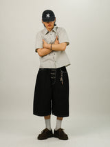 RE STAR Check Crop Shirts