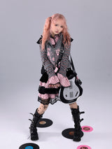 EVILTOOTH バニーパイレーツプリントブラック甘めピンク＆ブラック パンク風二点セット
