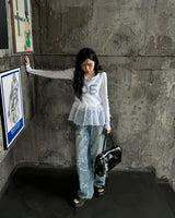 Ribbon washing denim