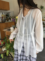 Noah See-through Summer Tie Blouse