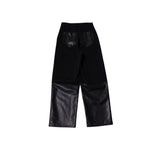 fake leather switching pants
