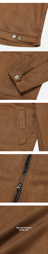 [F/W] Shoulder strap crop suede jacket(2color)