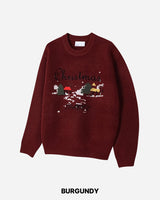 クリスマス エンブロイダリー ニット