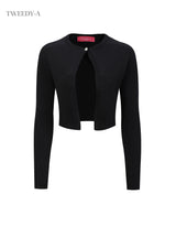 Catherine Hart one-button knit cardigan