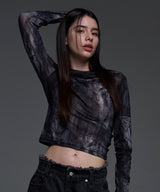 [NF] DENIM SEE-THROUGH WASHING COWL HOODIE (BLACK)_F24QB279