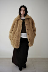 Reversible fur coat, Camel