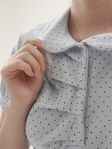 Rick dot collar short-sleeve T-shirt -3C