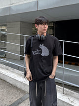 ドローイングキャットハーフTシャツ