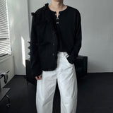 OAハイネホックヘンリーネックロングスリーブドシャツ (4 colors)