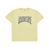 [24SS] VARSITY LOGO EMBOSSING PRINTING SHORT SLEEVE T-SHIRT LIGHT YELLOW