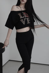 leopard love off shoulder T (2color)