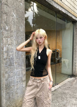 zip-up sleeveless