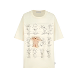 13DE MARZO ベアムーブメントスケッチTシャツ - ベージュ