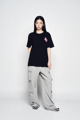 25SS ブロックピクセルロゴショートスリーブTシャツ ブラック