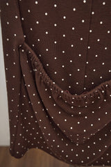 ドット ホルター スリーブレス(Brown)