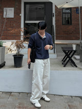 Thorpe layered long-sleeve henley neck