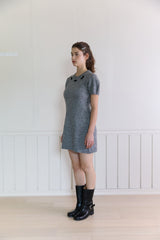 RIBBON PUFF KNIT DRESS (2COLORS)