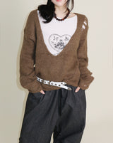 Kibet Heart Vintage Printed Long Sleeve T-Shirt