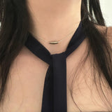 [CCNMADE] Silver Chain Glass Necklace