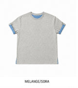 [unisex] ロベン カラーマッチング ロールアップ ショートスリーブ Tシャツ