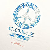 [UNISEX] WORLD PEACE オーバーサイズローエッジスリーブレスTシャツ（ホワイト）