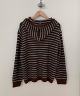Milk Stripe Dangara Striped Hooded Knitwear