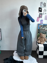 ストリング🩶ピグメントトラックロングパンツ 🩶🤎🖤3カラー