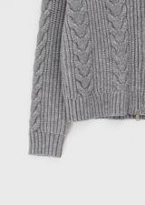 [MADE] Stevie Cable High Neck Knit Zip-up