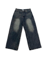 Phil Cat-Washing Crack Wide Denim