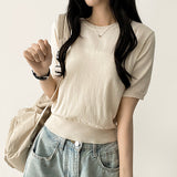 Selling round short sleeve knit