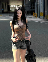 Y2K Leopard Slim Top