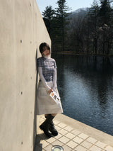 Check See-Through Layered Tee (2c)