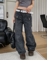 Coase Washing Cut Parachute Pants
