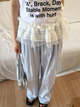 Parts Frill Lace Wrap Layered mini Skirt Belt
