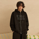 YK Applique Dot Hood Zip Up