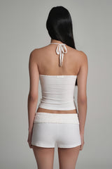 Caramel lace cami top, White