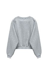 CHARLOTTE CAT RIBBON SWEATSHIRT / WHITE-MELANGE
