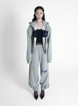 STAR LOGO HOODIE ZIP-UP GREY