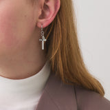 Men's Cross Earring Surgical Steel_CLEF CROSS A EAR
