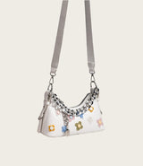 Color Flower Baguette Crossbody Bag