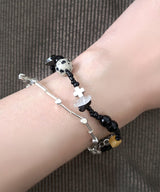Layered Beads Cross Gemini Bracelet