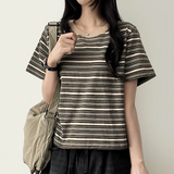 ロビンカラーストライプダンガラ半袖Tシャツ