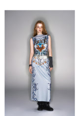 2025 Spring/Summer New Gray Hooded Sleeveless Dress