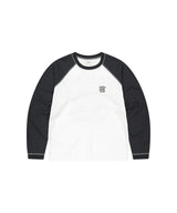 SLASH LOGO WAFFLE RAGLAN LONG SLEEVE_BLACK