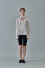 Dot scarf blouse_ivory