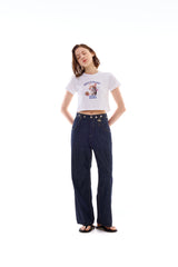 RABBIT CAT CROP T-SHIRT