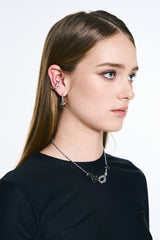 NO.558 [SILVER] HEART CUBIC SPRING EARCUFF