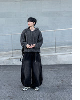 Lune Cable Half Zip-Up Hoodie Knit