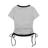 Miel Rhinestone Ruched Tee