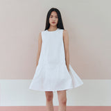 A Line Flaired Mini Dress_White